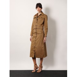 Serge cotton midi skirt