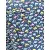 Recycled nylon swim trunks with shark trouble multicolor print