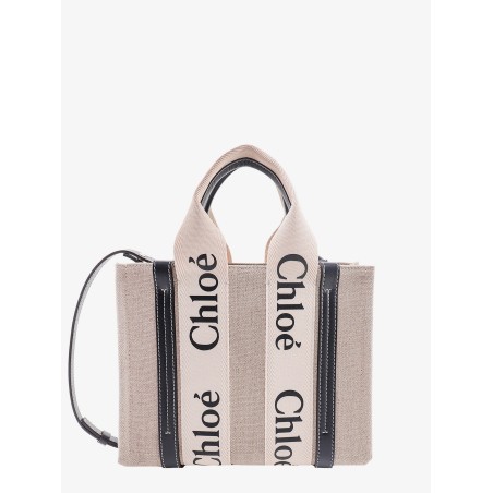 Woody small linen and leather handbag.this bag is made with lower environmental impact material