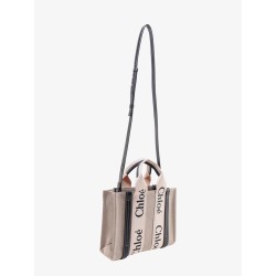 Woody small linen and leather handbag.this bag is made with lower environmental impact material