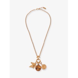 Brass necklace with charms