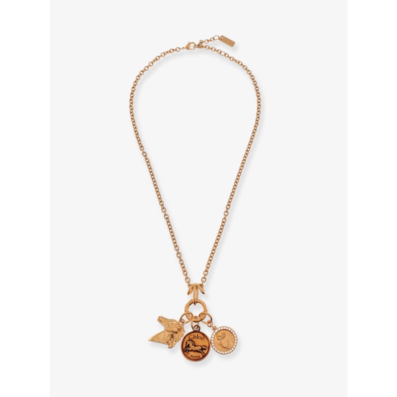 Brass necklace with charms