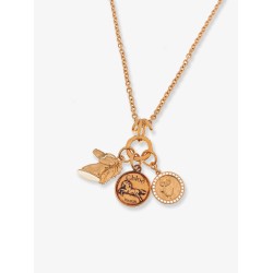 Brass necklace with charms