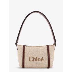 Chloè Carry canvas shoulder bag with logo embroidery