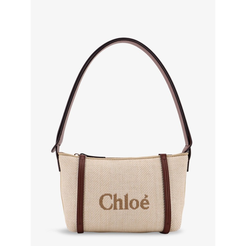 Chloè Carry canvas shoulder bag with logo embroidery