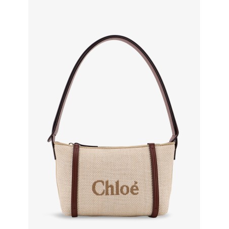 Chloè Carry canvas shoulder bag with logo embroidery