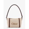 Chloè Carry canvas shoulder bag with logo embroidery