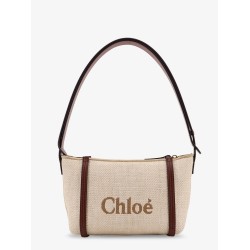 Chloè Carry canvas shoulder bag with logo embroidery