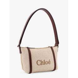 Chloè Carry canvas shoulder bag with logo embroidery
