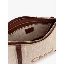 Chloè Carry canvas shoulder bag with logo embroidery
