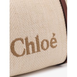 Chloè Carry canvas shoulder bag with logo embroidery