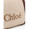Chloè Carry canvas shoulder bag with logo embroidery