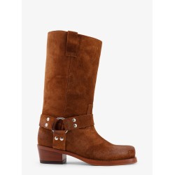 Waxed suede boots