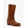 Waxed suede boots