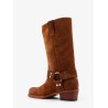 Waxed suede boots