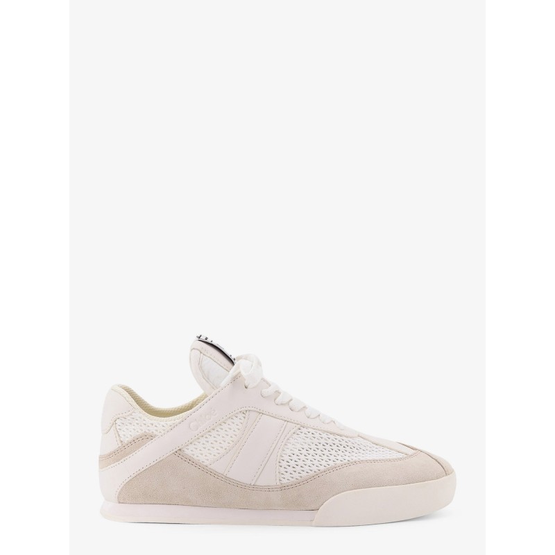 Chloé Kick low-top leather sneakers with mesh inserts