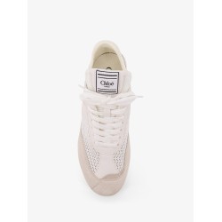 Chloé Kick low-top leather sneakers with mesh inserts