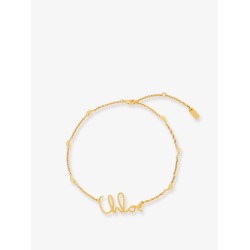 Brass necklace with lettering logo