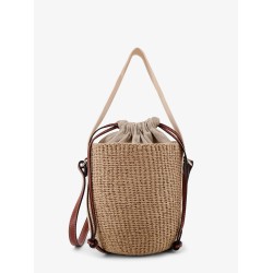 Woody rafia bucket bag