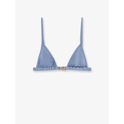 Nylon bikini top with logo