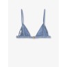 Nylon bikini top with logo