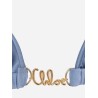 Nylon bikini top with logo