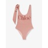 Nylon one-piece swimsuit with logo