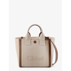 Chloé Carry canvas shoulder bag with logo embroidery