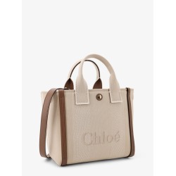 Chloé Carry canvas shoulder bag with logo embroidery