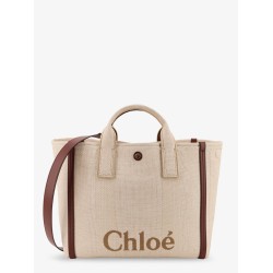 Chloè Carry canvas shoulder bag with logo embroidery