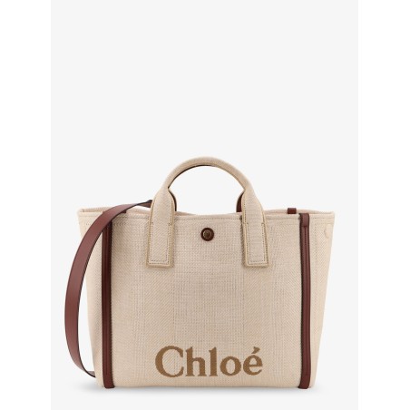Chloè Carry canvas shoulder bag with logo embroidery