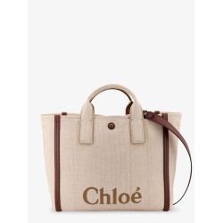 Chloè Carry canvas shoulder bag with logo embroidery