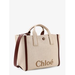 Chloè Carry canvas shoulder bag with logo embroidery