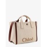 Chloè Carry canvas shoulder bag with logo embroidery