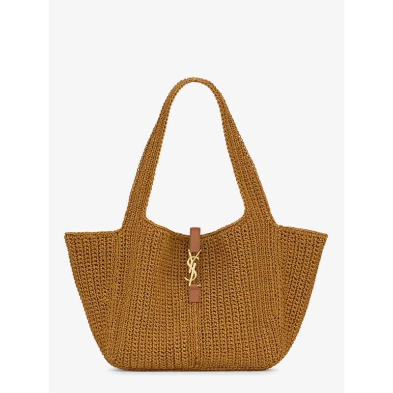 Le 5 à 7 Bea linen and leather shoulder bag