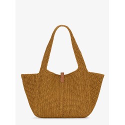 Le 5 à 7 Bea linen and leather shoulder bag
