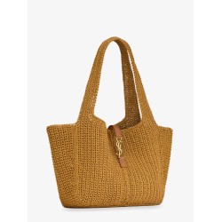 Le 5 à 7 Bea linen and leather shoulder bag