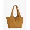 Le 5 à 7 Bea linen and leather shoulder bag