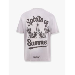 Distressed cotton t-shirt with rubber print