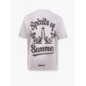 Distressed cotton t-shirt with rubber print