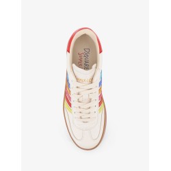 Boxer Dsquared2 Summer Lovers leather sneakers with multicolor stripes