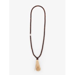 Dsquared2 Summer Lovers necklace with wood beads and rafia tassel