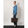 Suede shoulder bag with maxi metal studs