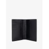 Leather passport case with intrecciato motiff