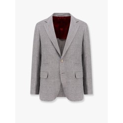 Single-breasted linen blend blazer