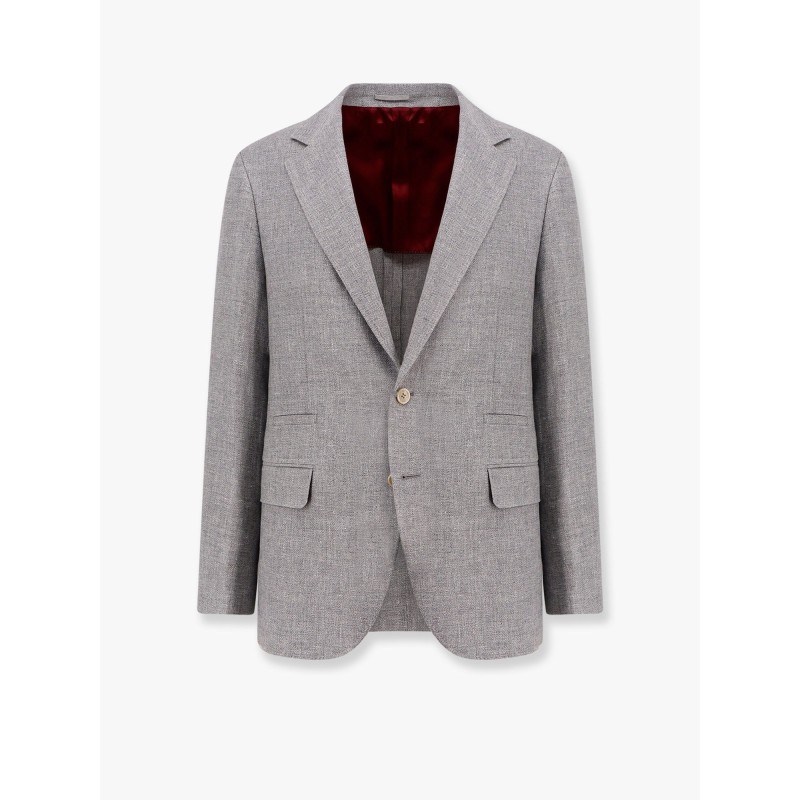 Single-breasted linen blend blazer