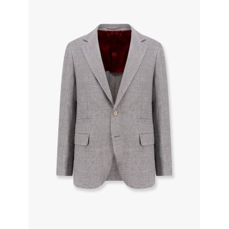 Single-breasted linen blend blazer