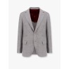 Single-breasted linen blend blazer