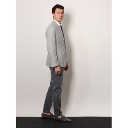Single-breasted linen blend blazer