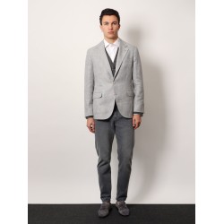 Single-breasted linen blend blazer